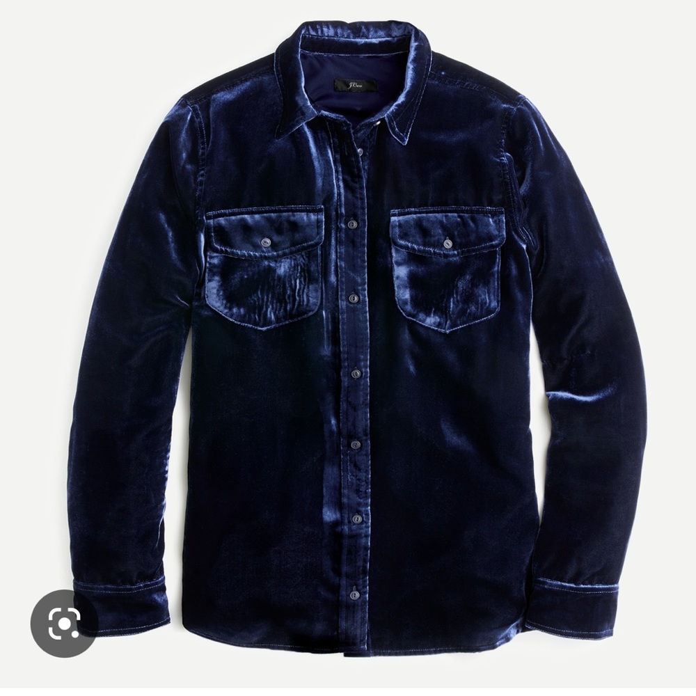 Classic-fit shirt in drapey velvet, NWT